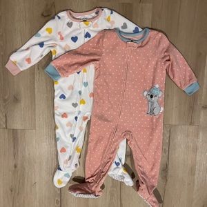 2 fleece footie pjs, carters size 18 month